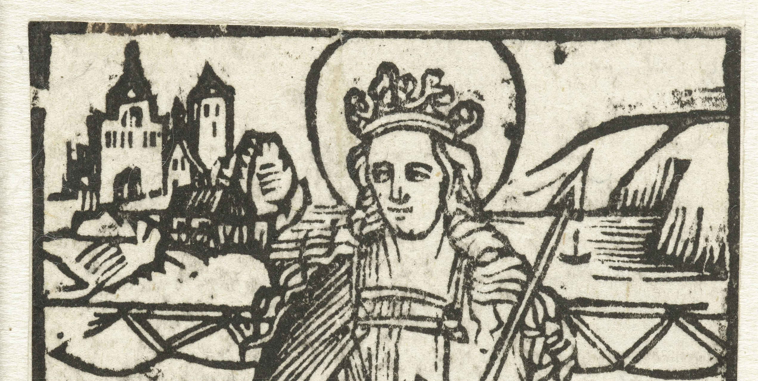 Woodcut of St Ursula