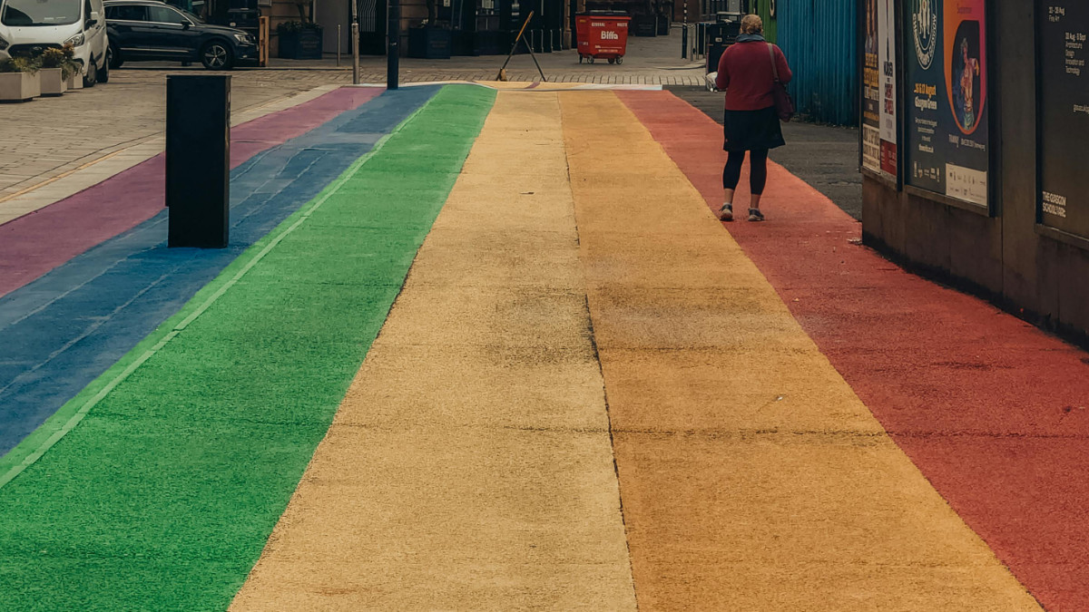 Rainbow street in Glasgow